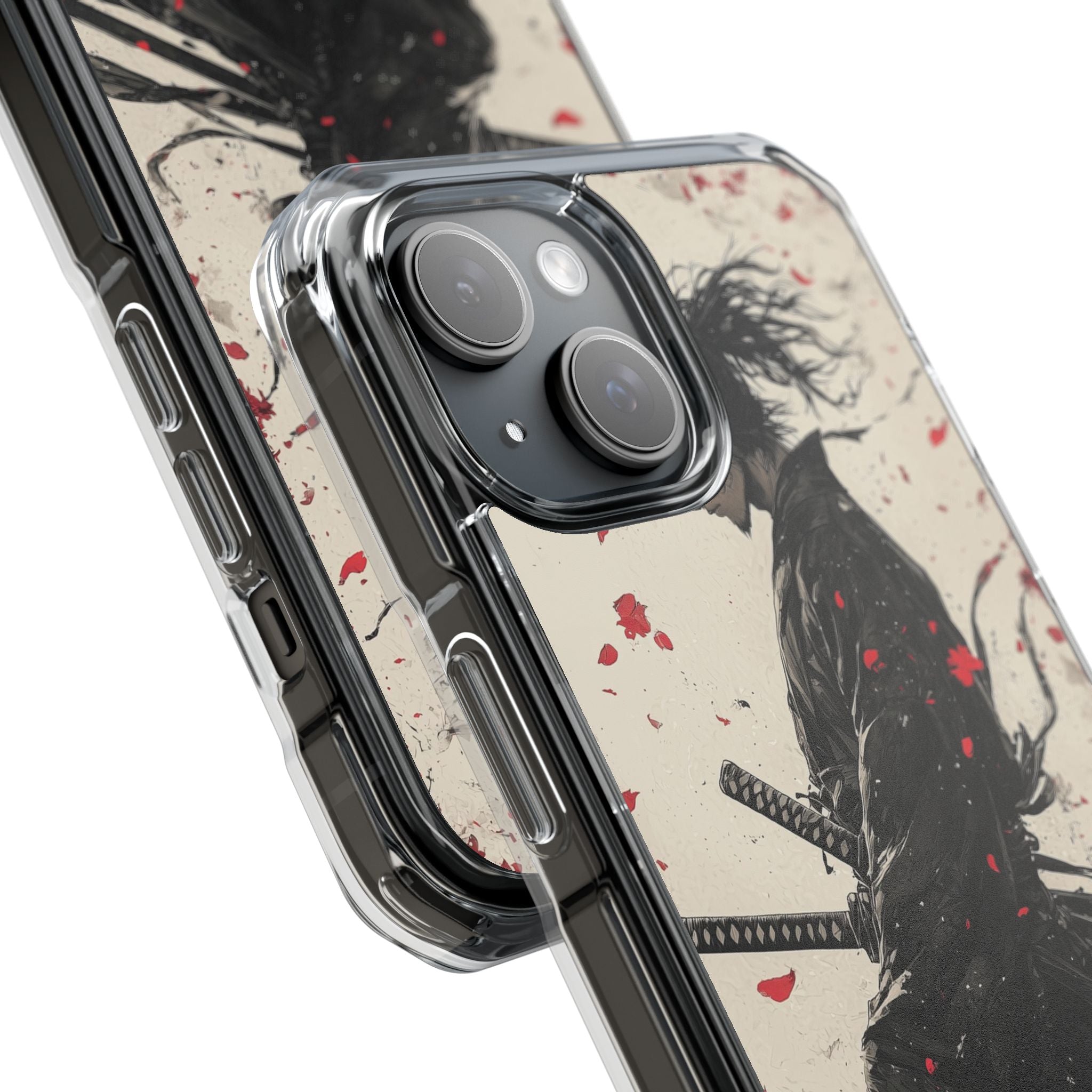 Falling Samurai Petals iPhone Case - Impact