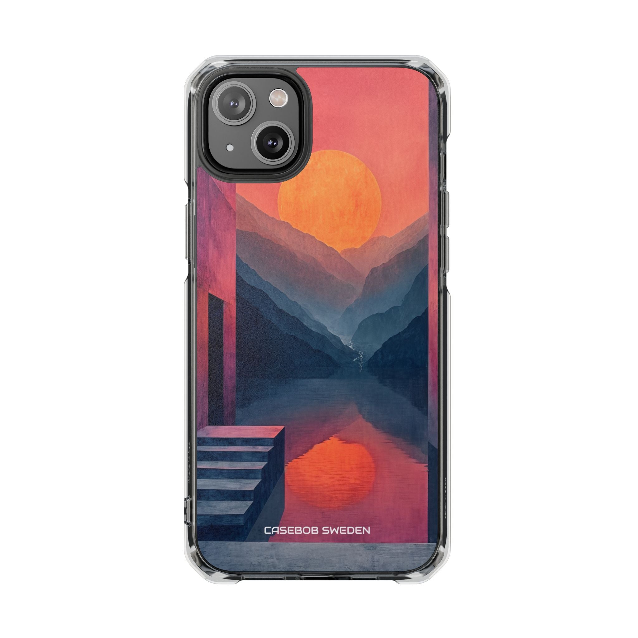 Surreal Sunset Landscape - Clear Impact iPhone 14 Phone Case