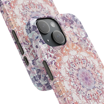 Purple Pink Mandala - Slim iPhone 15 Phone Case