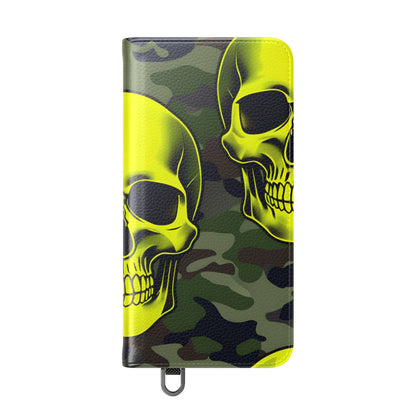 Neon Skull Camo - Samsung S25 -lompakkokotelo