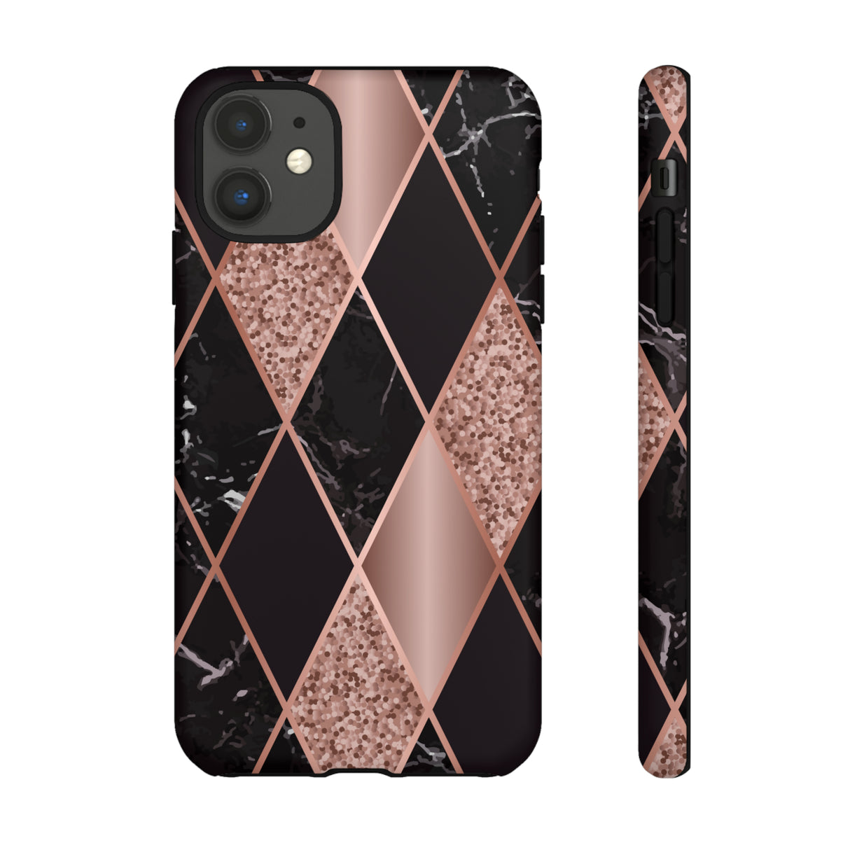 Pink Black Geometric - Protective Phone Case