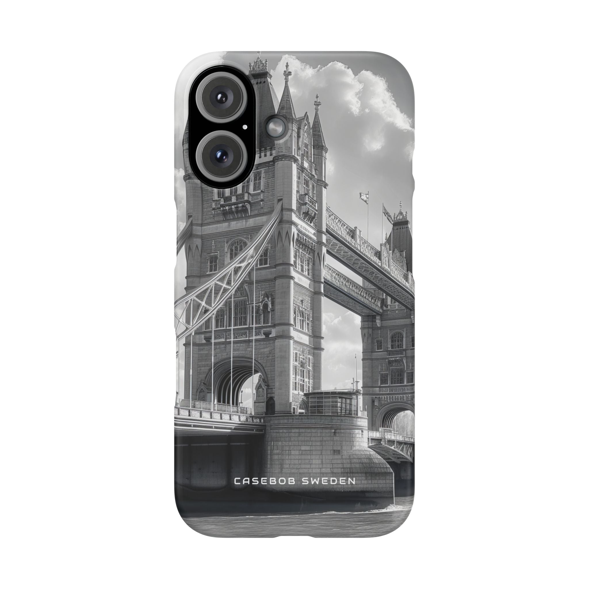 Tower Bridge Monochrome Architecture Study iPhone 16 - Slim Phone Case