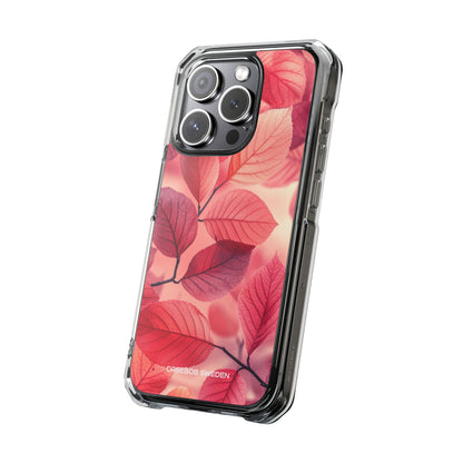 Pink Purple Nature Pattern - Clear Impact iPhone 15 Phone Case