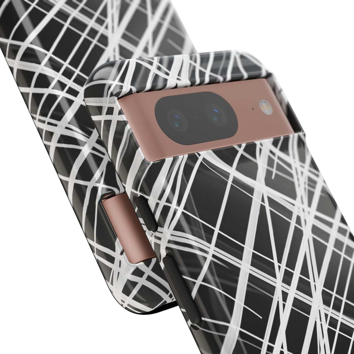 White Line Elegance - Protective Phone Case