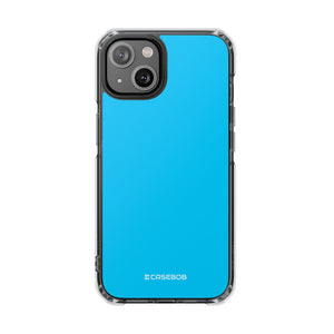 Vivid Sky Blue | Handyhülle für iPhone (Clear Impact Case – magnetisch) 