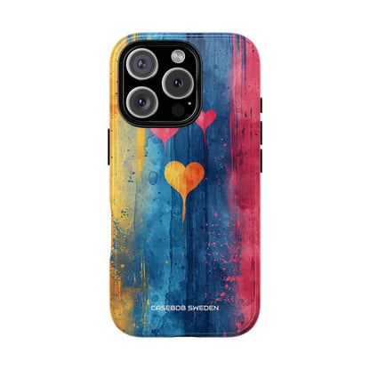 Hearts Watercolor Art - Tough iPhone 16 Phone Case