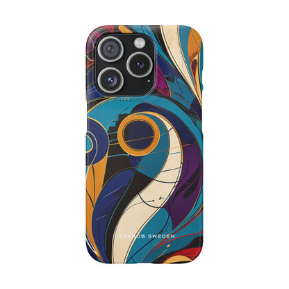 Vintage Vortex Harmony iPhone 15 - Slim Phone Case