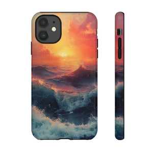 Pastel Waves at Sundown - Protective Phone Case