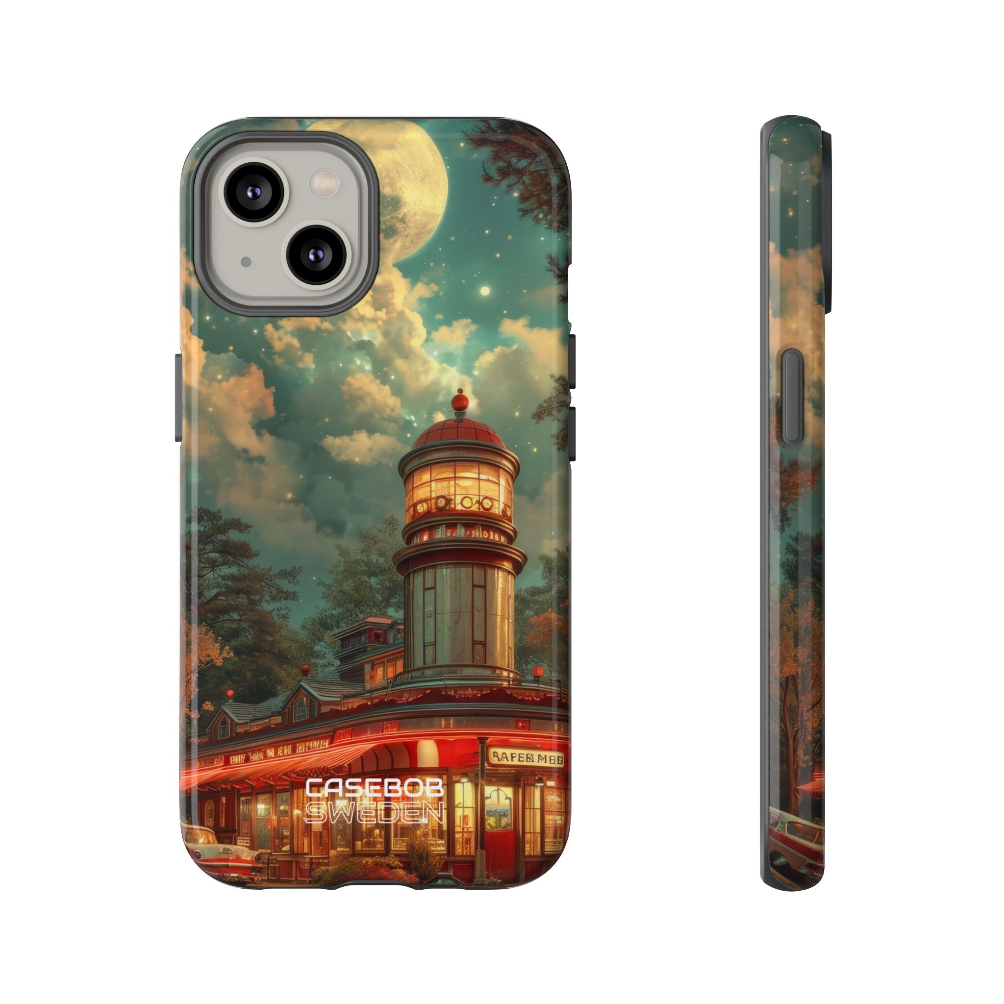 Retro Moonlight Cafe iPhone 14 - Resistente
