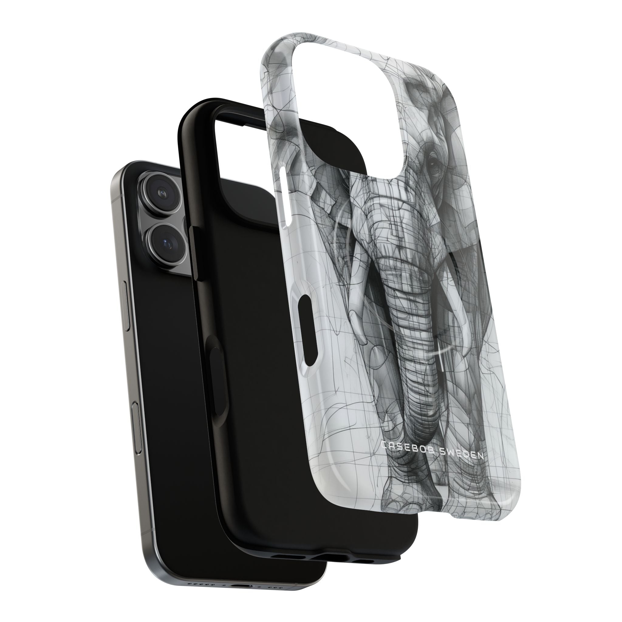 Elephant Line Geometry iPhone 16  Tough+ Phone Case