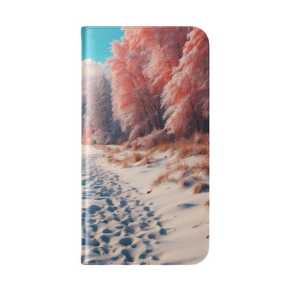 Snowy Footprints - iPhone 15 Plus Case - Wallet