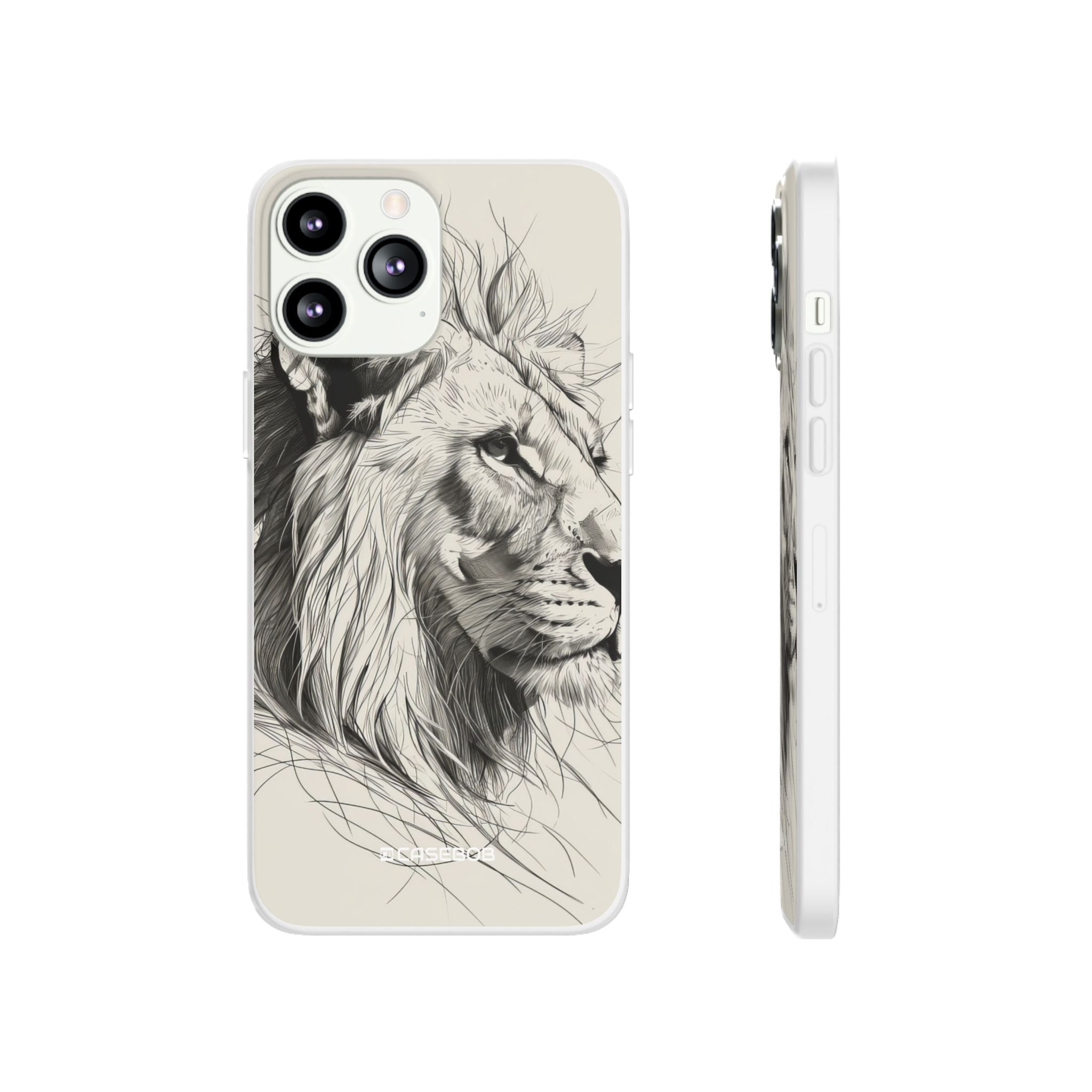 Majestic Linework Lion | Flexible Phone Case for iPhone