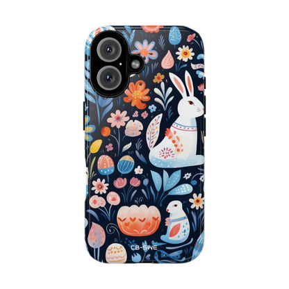Bunnies Play Among Flowers - iPhone Case
