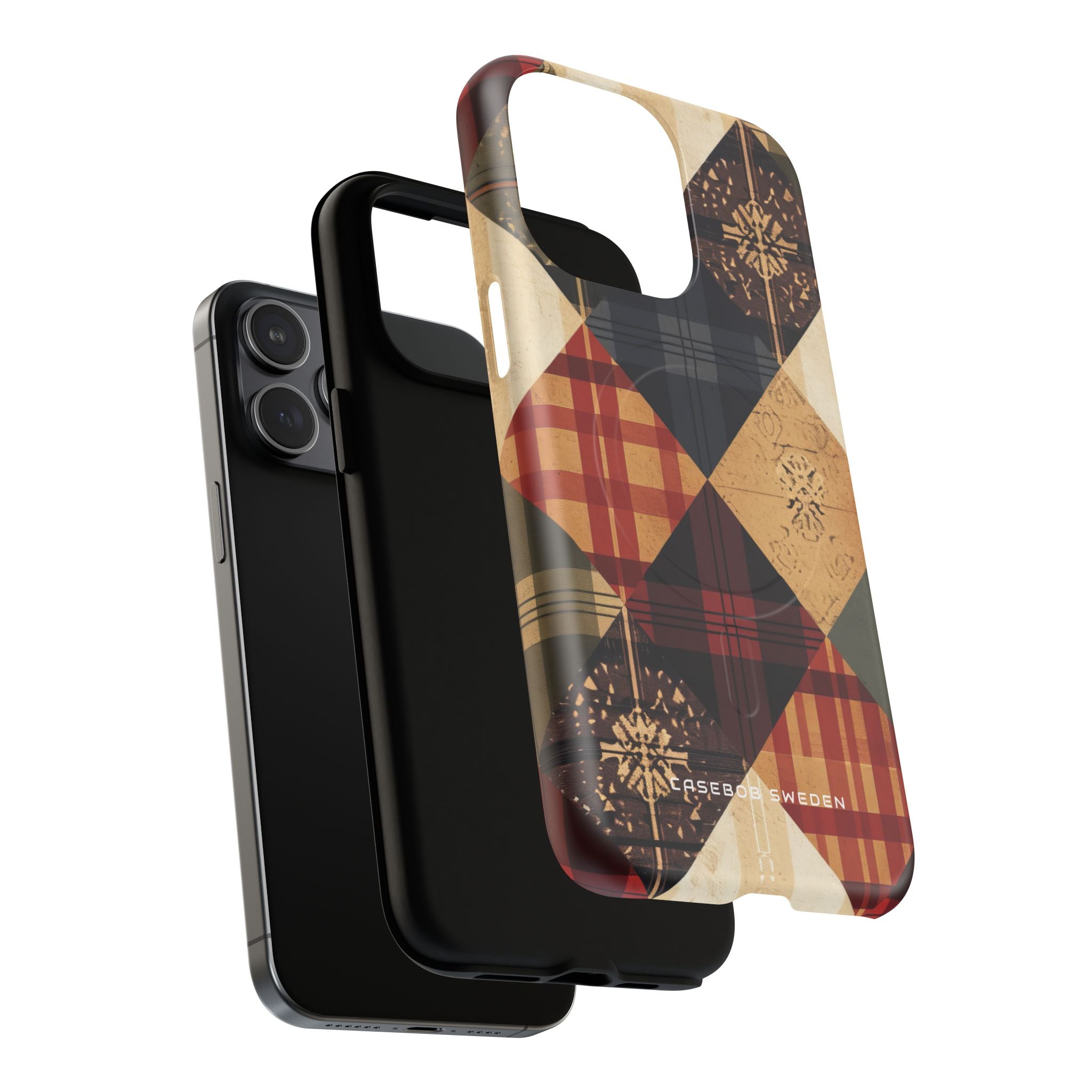 Rustic Geometric Patchwork Harmony iPhone 15 | Tough+ Phone Case