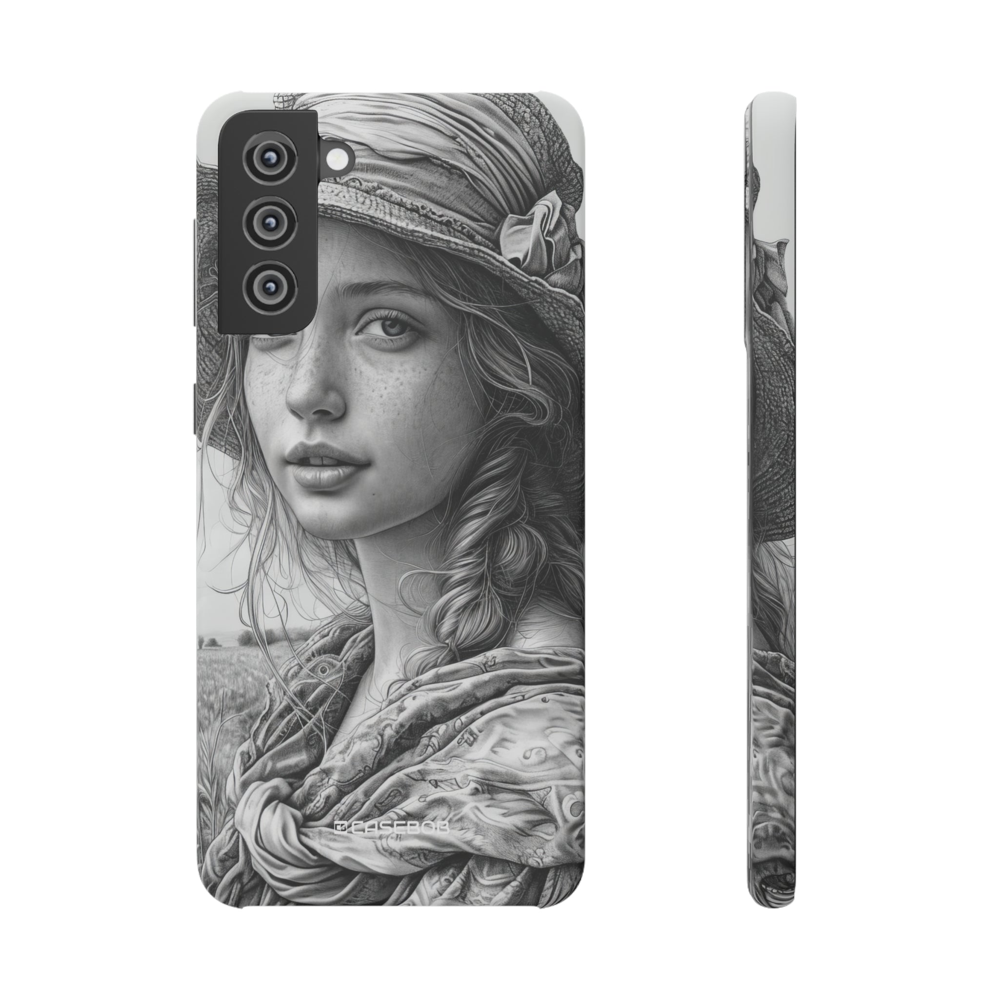 Serene Sketch Portrait | Slim Phone Case for Samsung