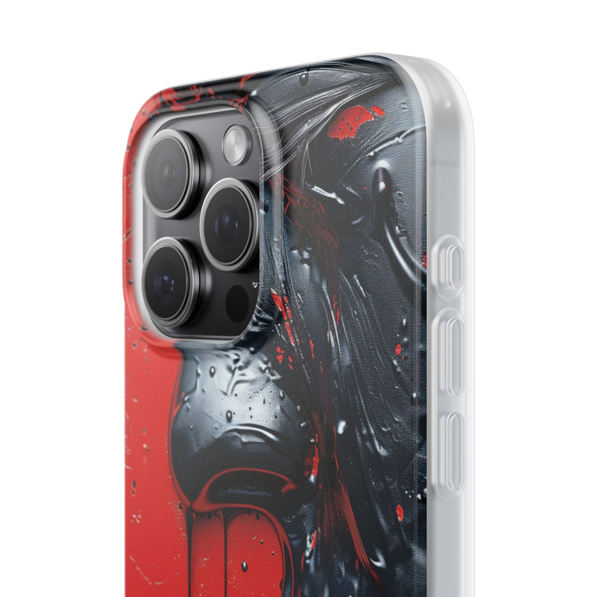 Textured Crimson Bloom iPhone 15 - Flexi Phone Case