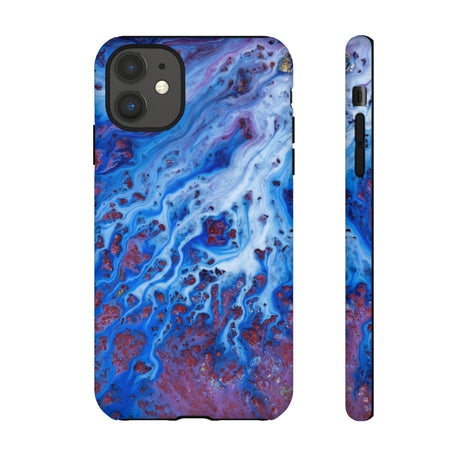 Ice Blue River Ink Art iPhone Case (Protective) iPhone 11 Matte Phone Case