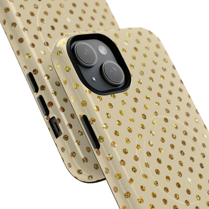 Gold Sparkle Grid iPhone 15 Plus Case - Tough+
