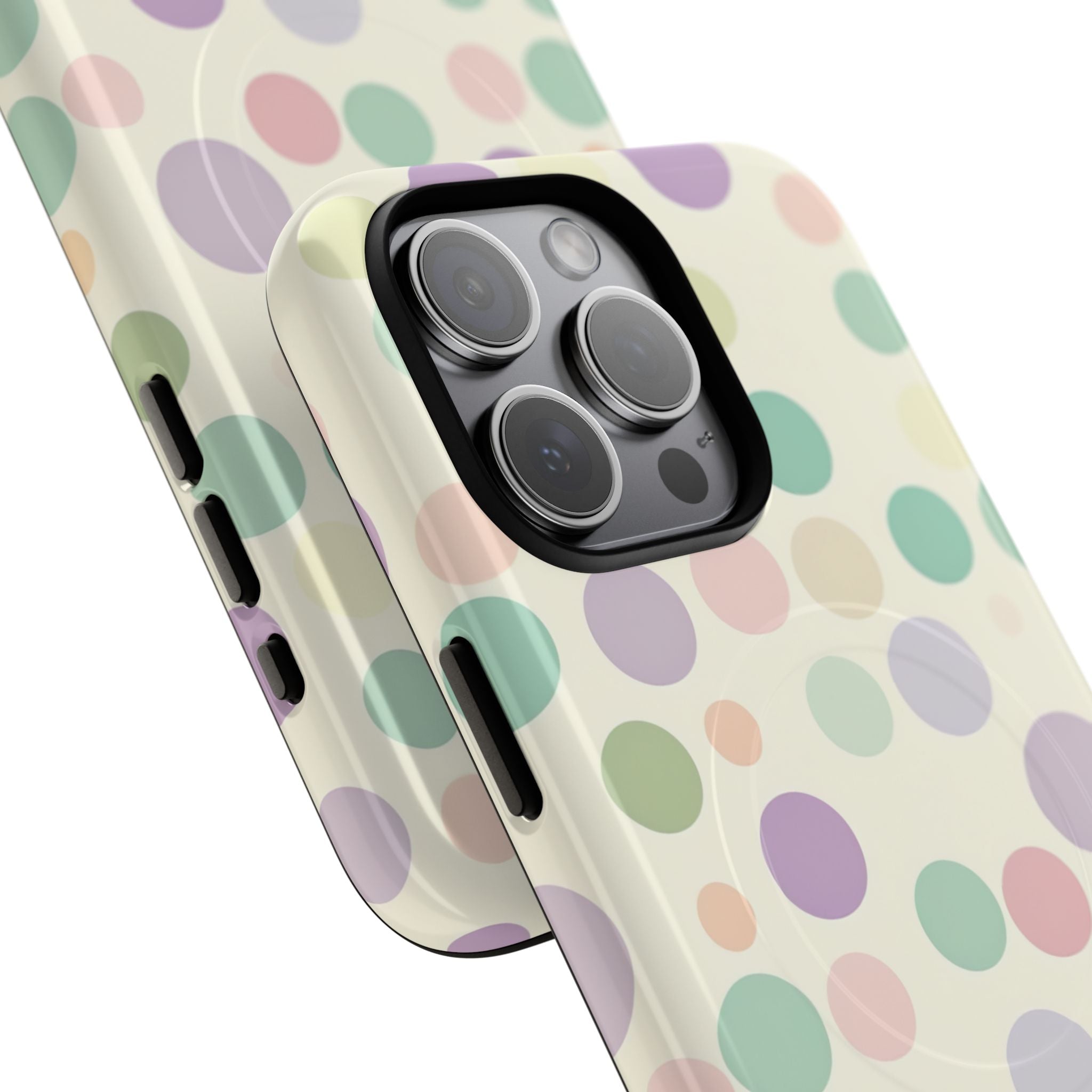 Playful Pastel Polka Dots - Tough + MagSafe® iPhone 15 Phone Case