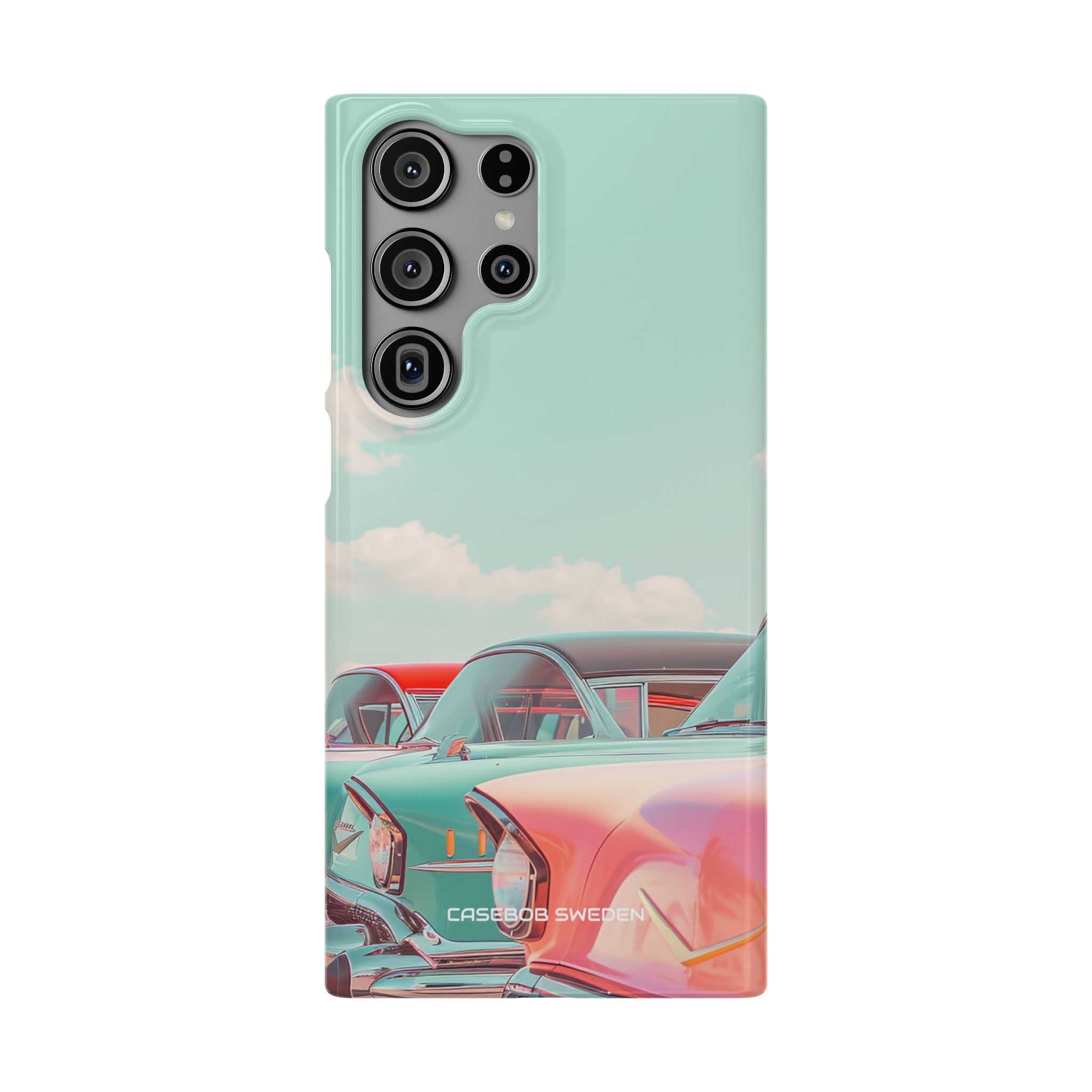 Vintage Turquoise Cars - Slim Samsung S23 Phone Case