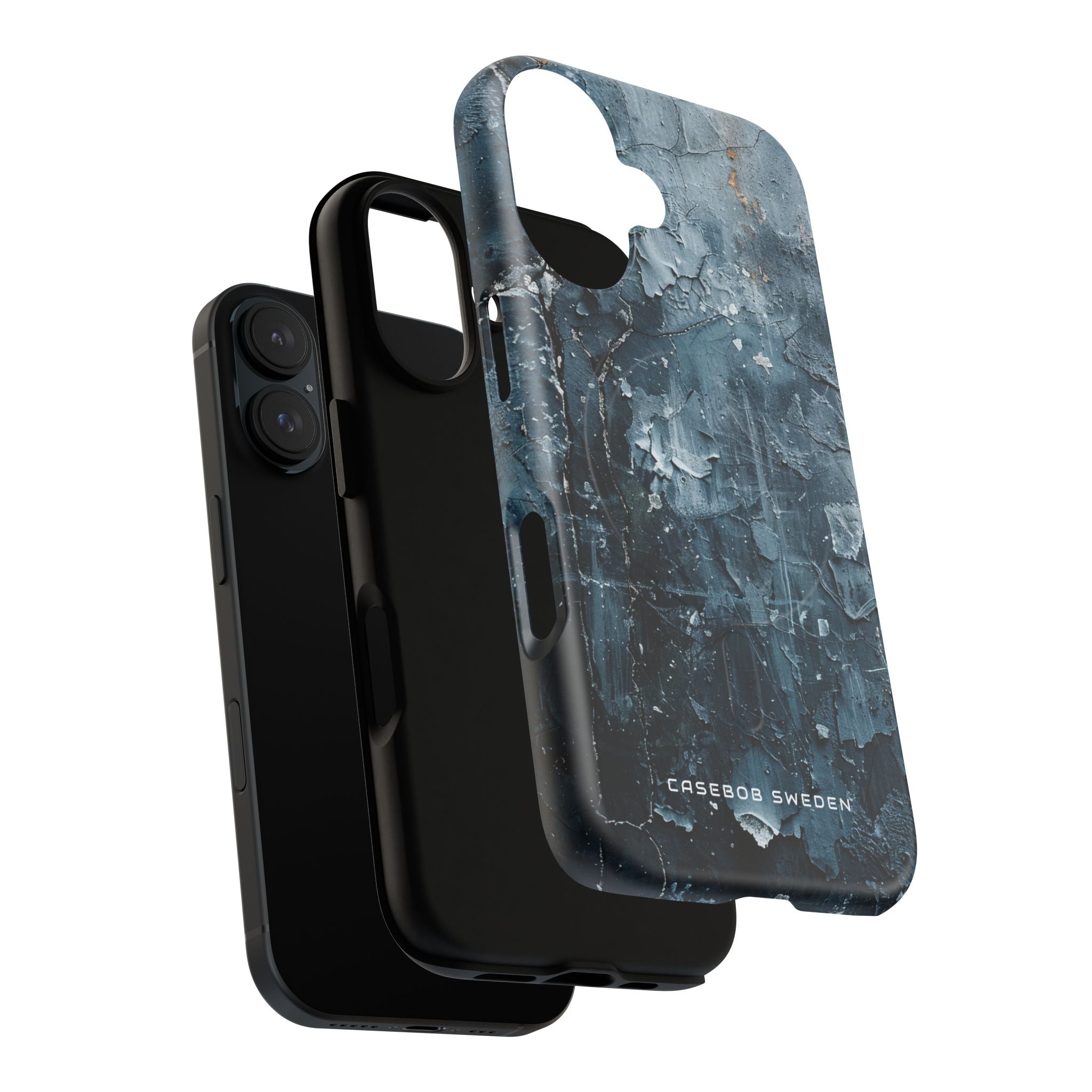 Weathered Blue Tapestry with Cracked Layers iPhone 16  Tough+ Phone Case