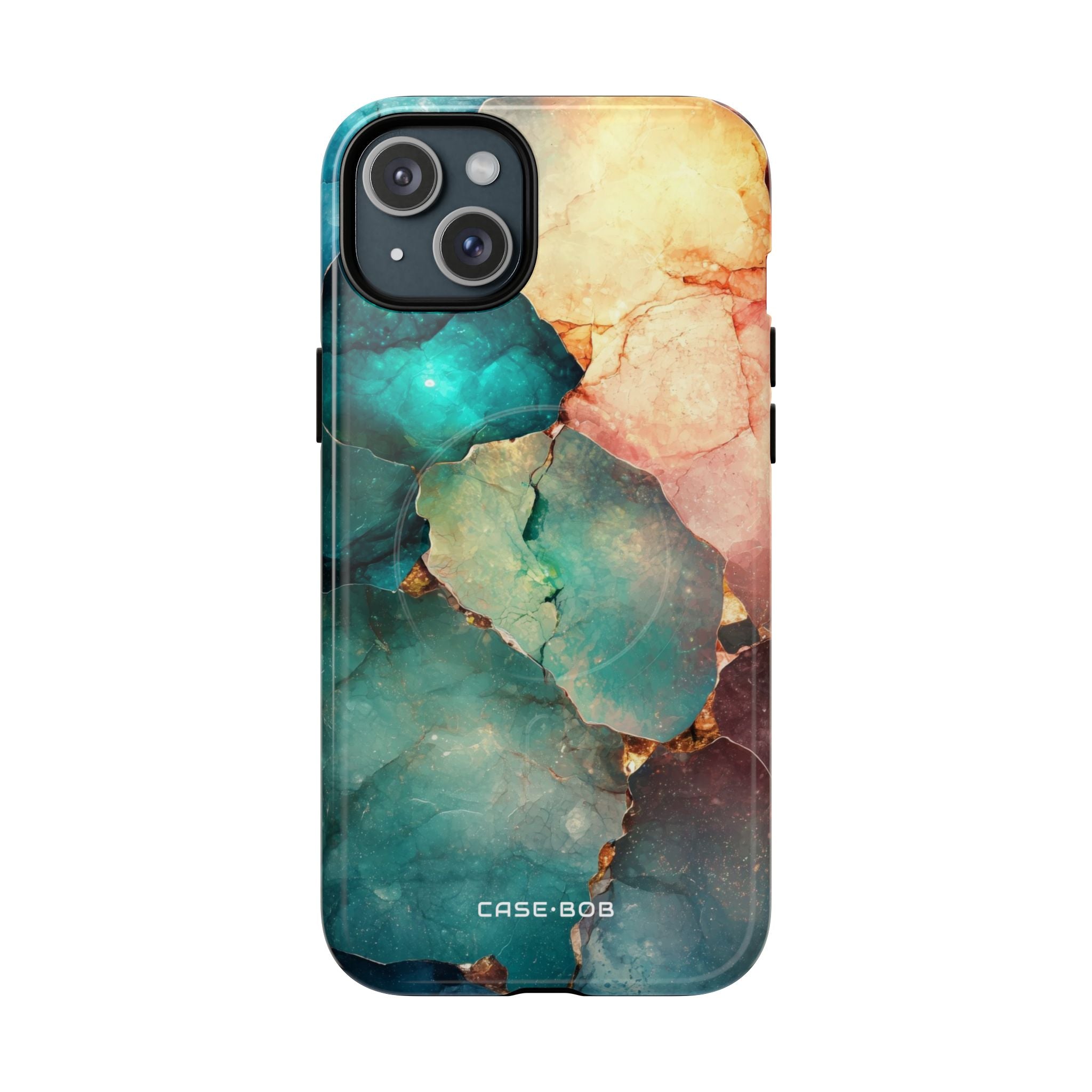 Teal Mosaic Veins iPhone 15 Plus Case - Tough+