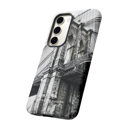 Suspension Bridge Line Art Illustration Samsung S23 - Tough Phone Case