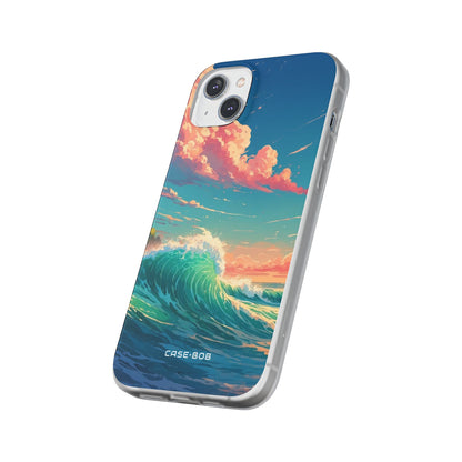 Turquoise Curl iPhone 14 Plus Case - Soft