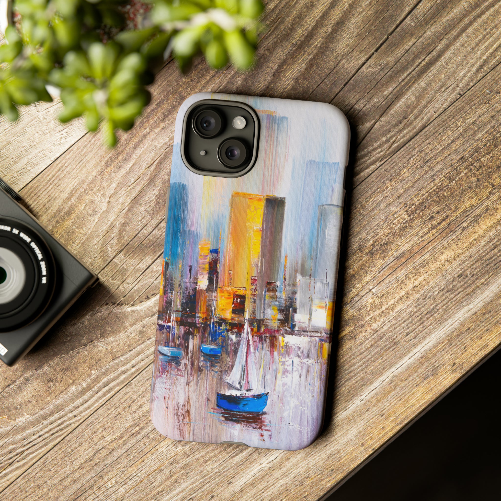 Oil Painting - Manhattan Bay - Protective Phone Case