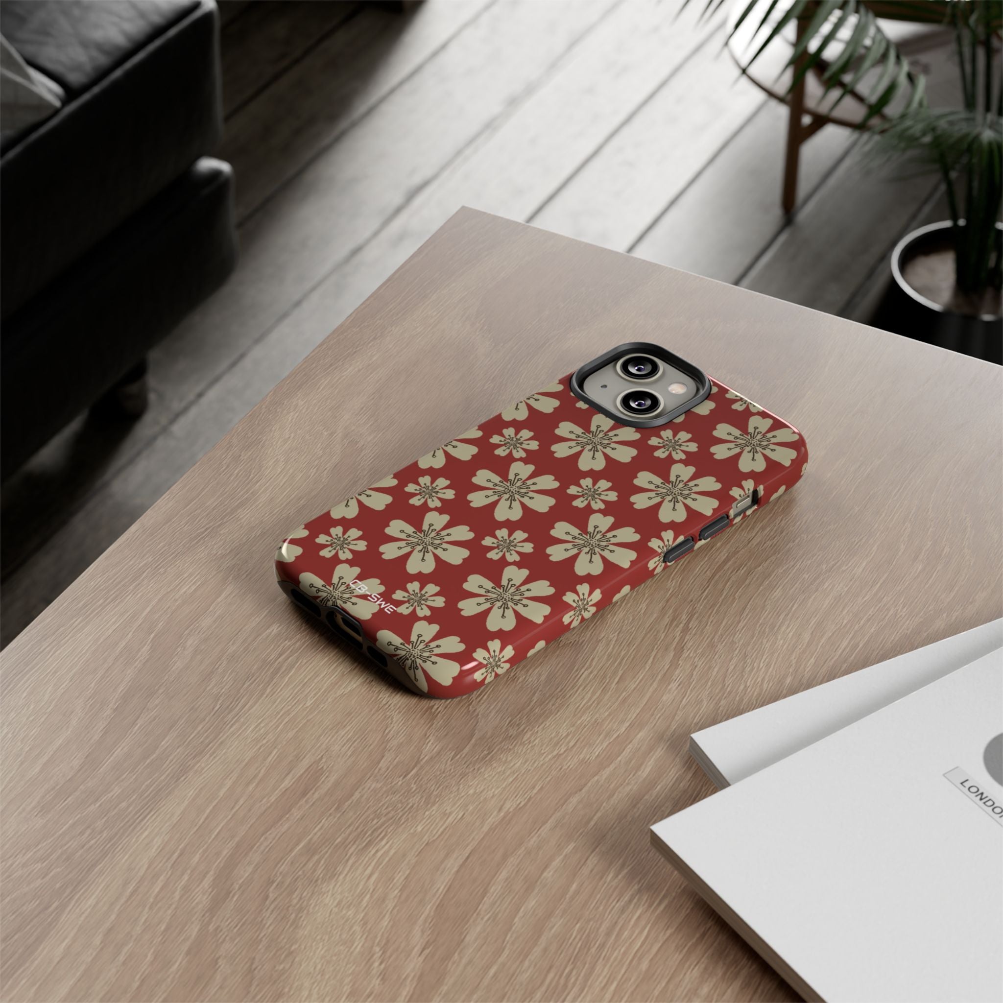 Retro Red Florals - iPhone Case
