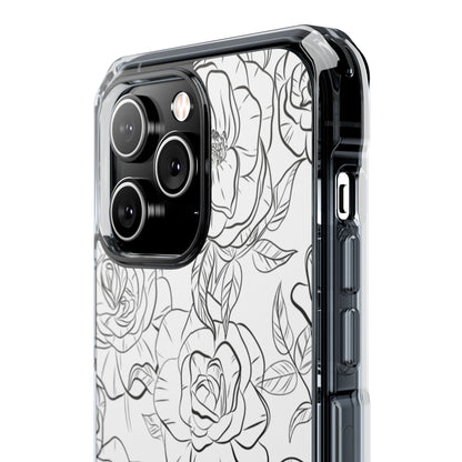 Intricate Rose Sketches iPhone Case - Impact