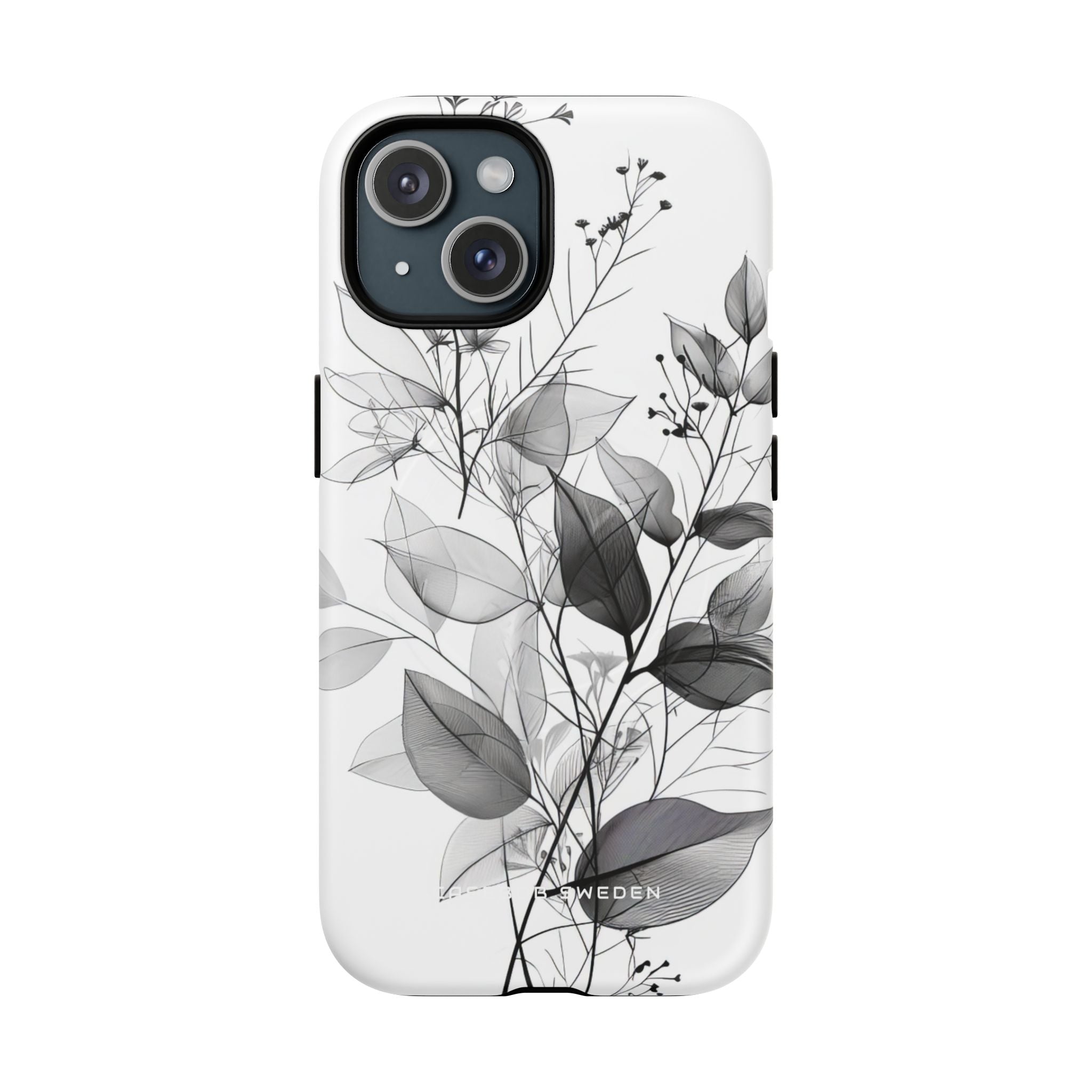 Monochrome Floral Elegance iPhone 15 | Tough+ Phone Case