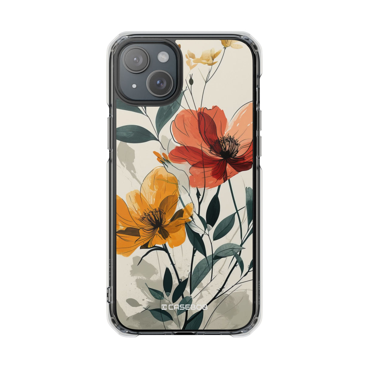 Serene Floral Harmony - Phone Case for iPhone (Clear Impact - Magnetic)