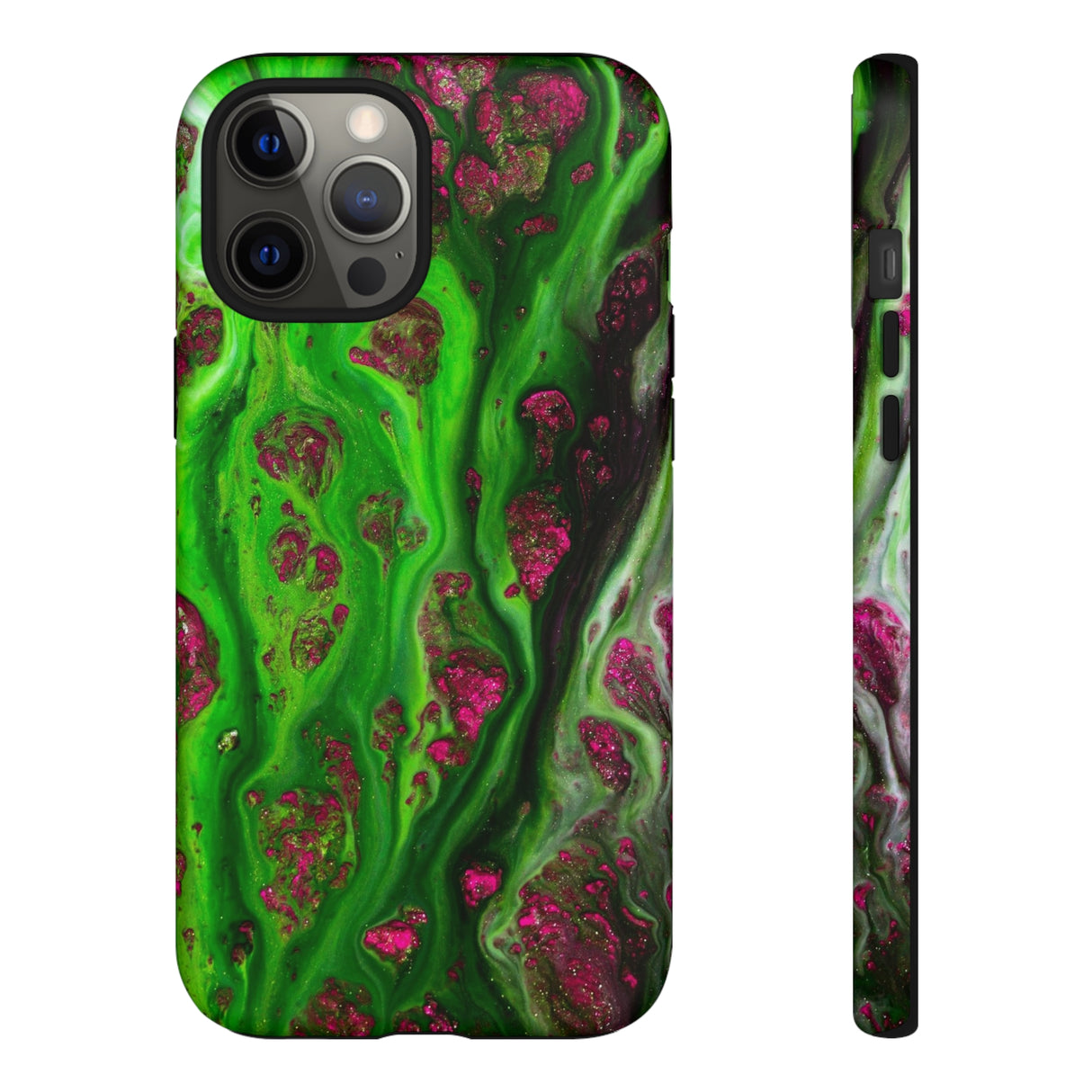 Toxic Green Ink Art iPhone Case (Protective) iPhone 12 Pro Max Matte Phone Case