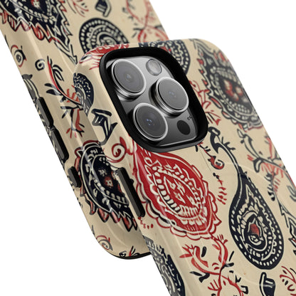 Navy Paisley Swirl iPhone 16 - Tough+