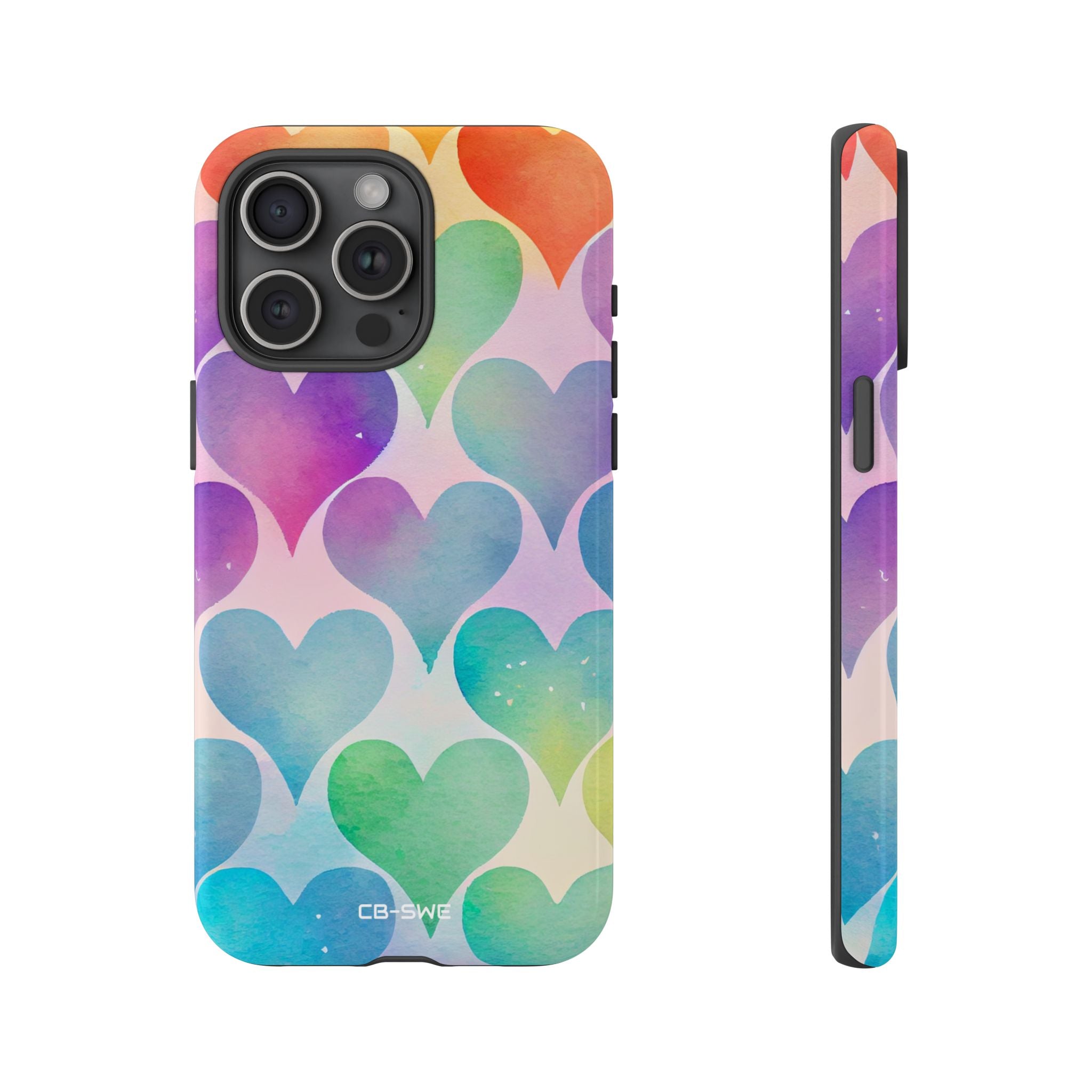 Watercolor Heart Symphony - iPhone Case