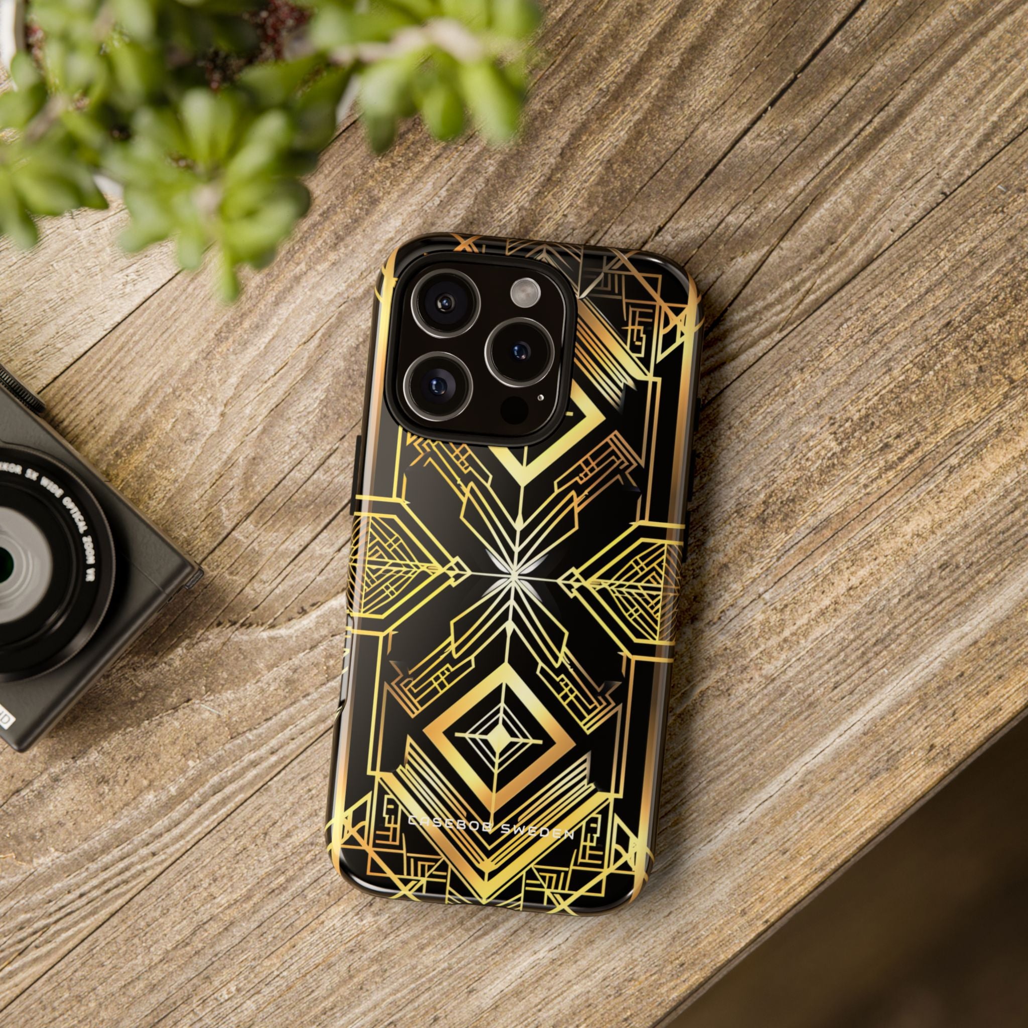 Golden Geometric Opulence iPhone 16 - Tough Phone Case