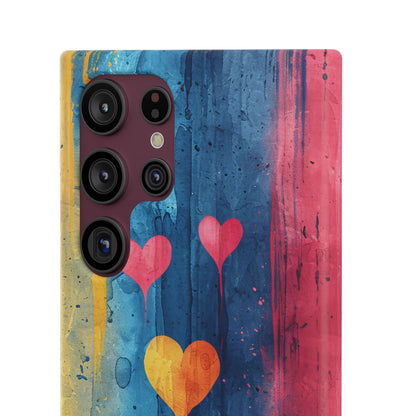 Hearts Watercolor Art - Slim Samsung S22 Phone Case