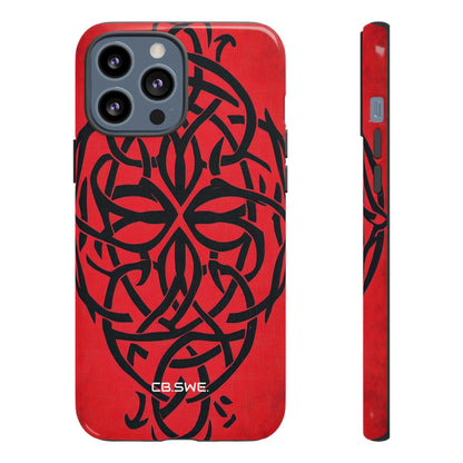 Beautiful Red Symmetric Celtic Symbols Gothic Standard iPhone 13 - Tough