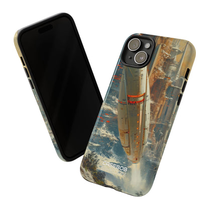 Futuristic Forest Voyage iPhone 15 - Tough