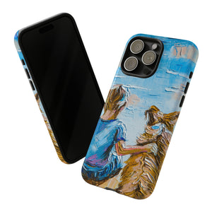 Boy with Dog - Protective Phone Case