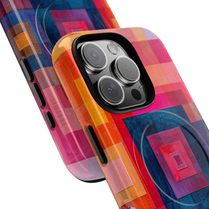 Vibrant Geometry - Tough + MagSafe® iPhone 16 Phone Case