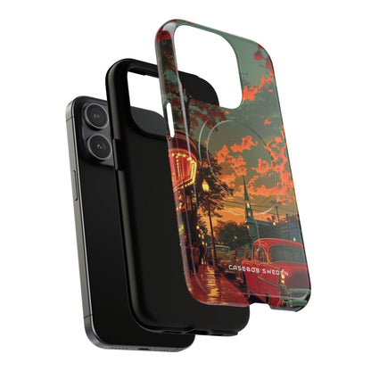 Mid-Century Nostalgia Streetscape iPhone 15 | Tough+ Phone Case