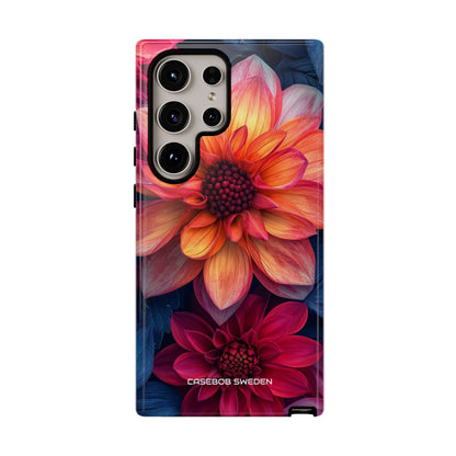 Floral Harmony Orange Blue - Tough Samsung S24 Phone Case