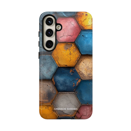 Rustic Geometric Tiles - Tough Samsung S24 Phone Case