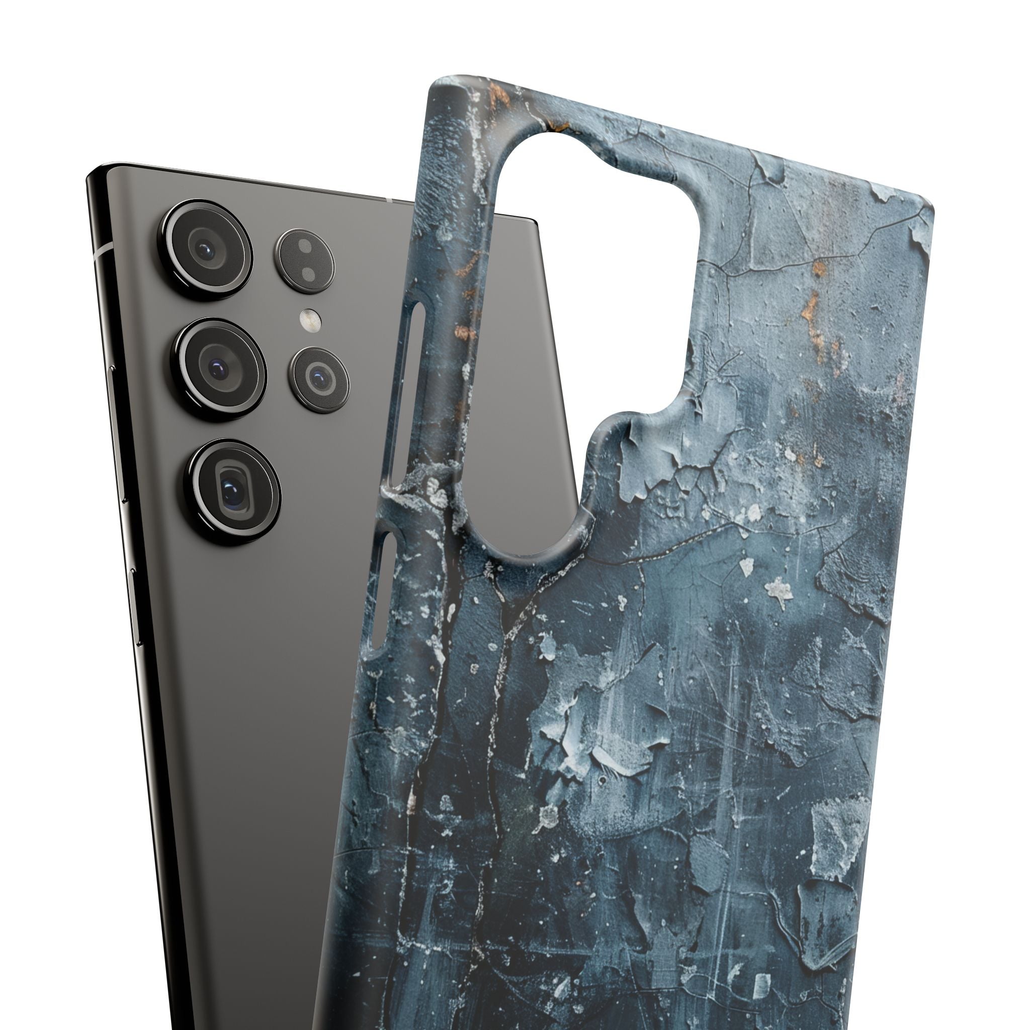 Weathered Blue Tapestry with Cracked Layers Samsung S23 - Slim Phone Case