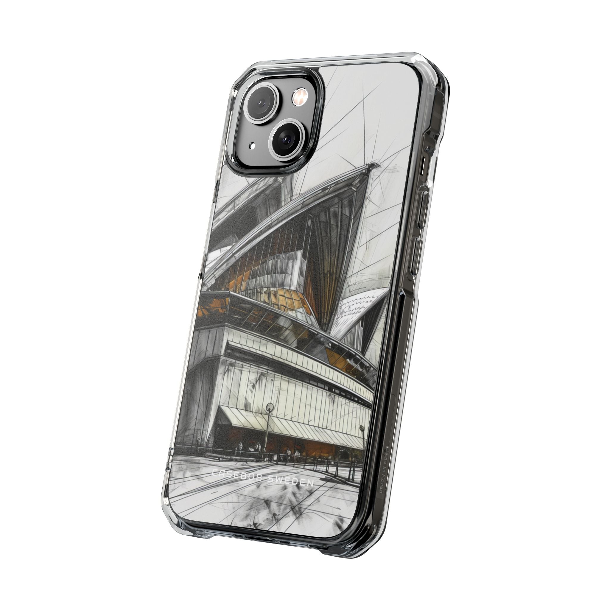 Architectural Curves in Line Formation iPhone 14 - Clear Impact Phone Case