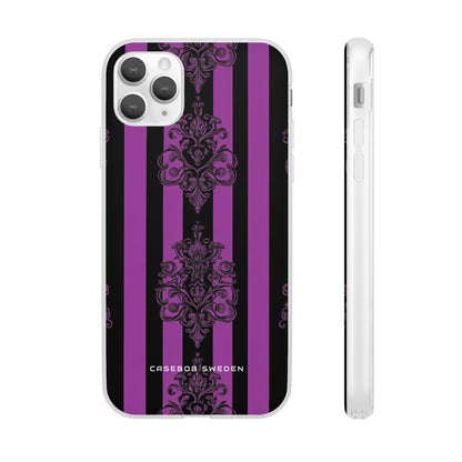 Gothic Elegance with Vertical Stripes and Ornamental Motifs iPhone 11 - Flexi Phone Case