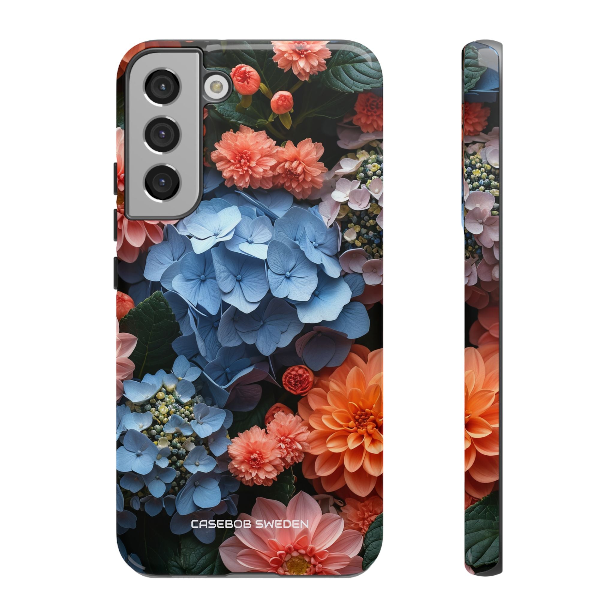 Blue Floral Bliss - Tough Samsung S22 Phone Case