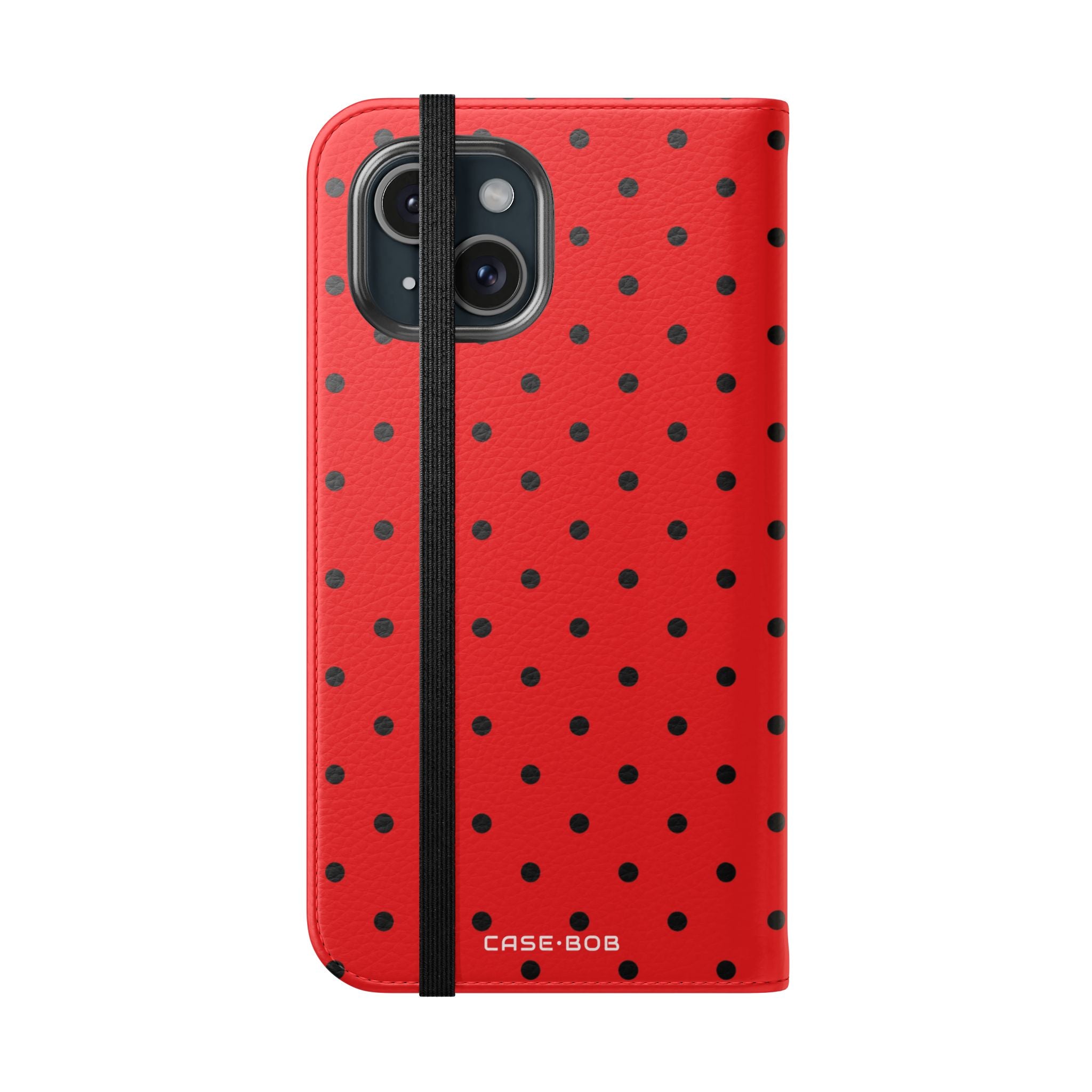 Black Dot Grid - iPhone 15 Case - Wallet